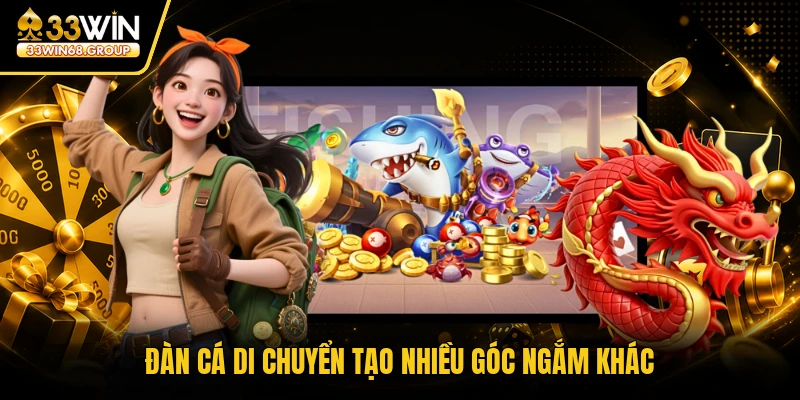 Đàn cá di chuyển tạo nhiều góc ngắm khác