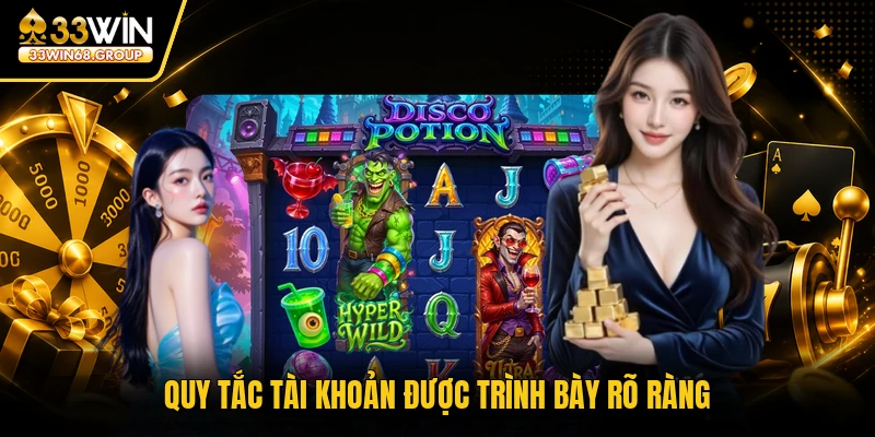 Quy tắc tài khoản được trình bày rõ ràng